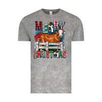Cloud Rock merry christmas simmental cow Vintage Tee - FaDigitalArtStudio