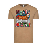 Merry Christmas Simmental Cow Vintage Tee | Teevron