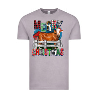 Vintage Zinc merry christmas simmental cow Vintage Tee - FaDigitalArtStudio