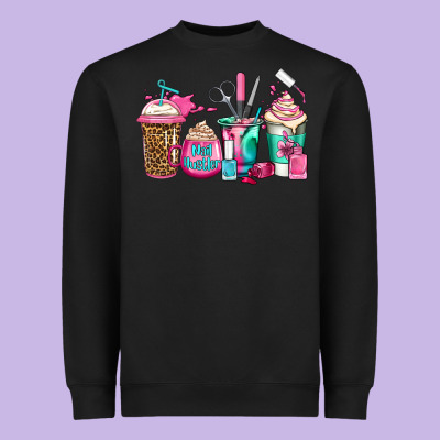 Nail Hustler Coffee Cups Heavyweight Sweatshirt Designed By Jasminsmagicworld