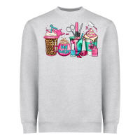 Heather Grey nail hustler coffee cups Heavyweight Sweatshirt - Jasminsmagicworld