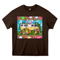Chocolate Brown Easter Day camping Heavy Core Tee - OliviaCreatesArt