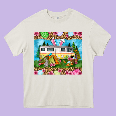 Easter Day Camping Heavy Core Tee Designed By Oliviacreatesart