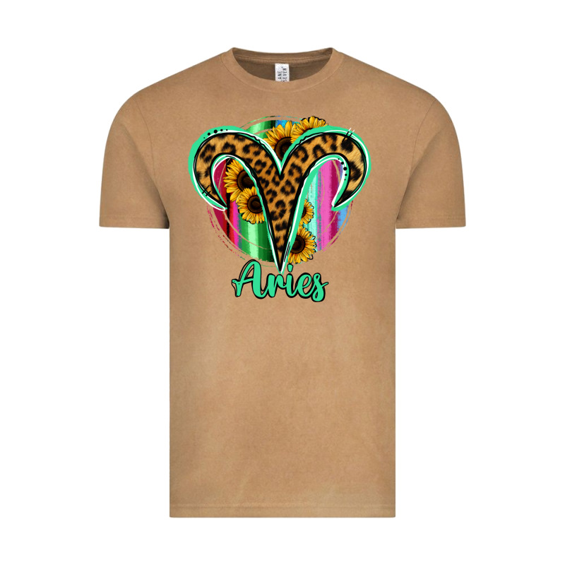 Aries Zodiac Sign Sunflower Leopard Serape Vintage Tee by RanaPortraitStore | Teevron