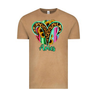 Vintage Camel Aries Zodiac Sign Sunflower Leopard Serape Vintage Tee - RanaPortraitStore
