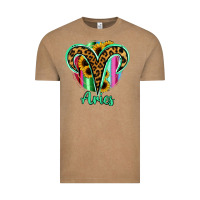 Vintage Coffee Aries Zodiac Sign Sunflower Leopard Serape Vintage Tee - RanaPortraitStore
