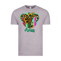 Vintage Zinc Aries Zodiac Sign Sunflower Leopard Serape Vintage Tee - RanaPortraitStore