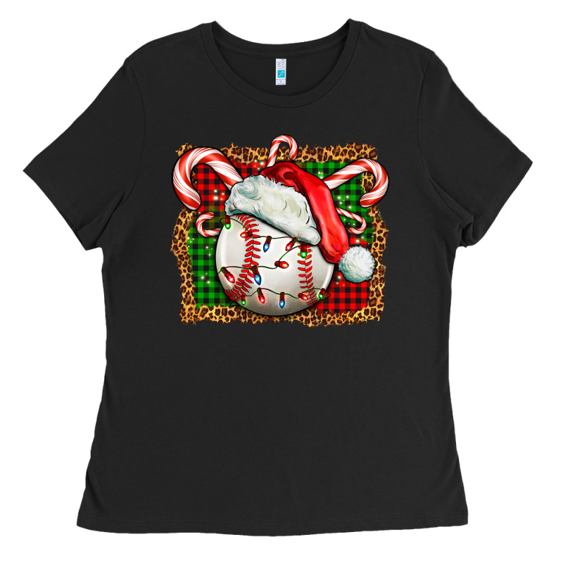 Baseball Christmas Ladies Tee by FaDigitalArtStudio | Teevron