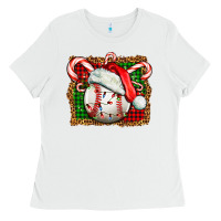 White baseball christmas Ladies Tee - FaDigitalArtStudio