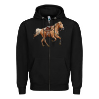 Black horse body Zipper Hoodie - RanaPortraitStore