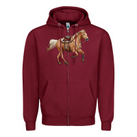 Burgundy horse body Zipper Hoodie - RanaPortraitStore