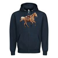 Navy horse body Zipper Hoodie - RanaPortraitStore