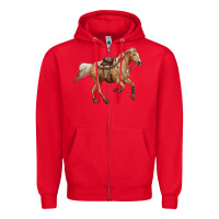 Red horse body Zipper Hoodie - RanaPortraitStore