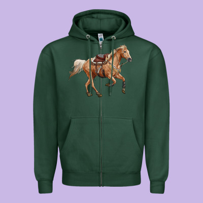 Horse Body Zipper Hoodie Designed By Ranaportraitstore