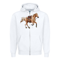 White horse body Zipper Hoodie - RanaPortraitStore