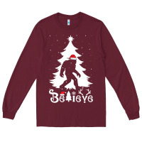Burgundy bigfoot christmas shirt Long Sleeve Tee - DesigneFamous