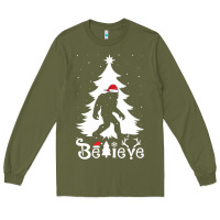 Army Green bigfoot christmas shirt Long Sleeve Tee - DesigneFamous