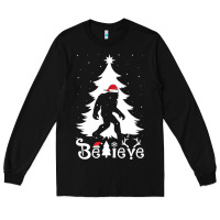 Black bigfoot christmas shirt Long Sleeve Tee - DesigneFamous
