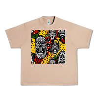 Burro african masks colorful seamless pattern Urban Heavy Tee - BundleAndBundleShop