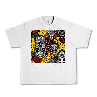 Lunar Rock african masks colorful seamless pattern Urban Heavy Tee - BundleAndBundleShop