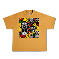 Peanut Butter african masks colorful seamless pattern Urban Heavy Tee - BundleAndBundleShop