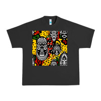 Pigment Black african masks colorful seamless pattern Urban Heavy Tee - BundleAndBundleShop