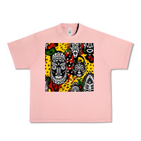 Salmon african masks colorful seamless pattern Urban Heavy Tee - BundleAndBundleShop