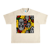 Sandshell african masks colorful seamless pattern Urban Heavy Tee - BundleAndBundleShop