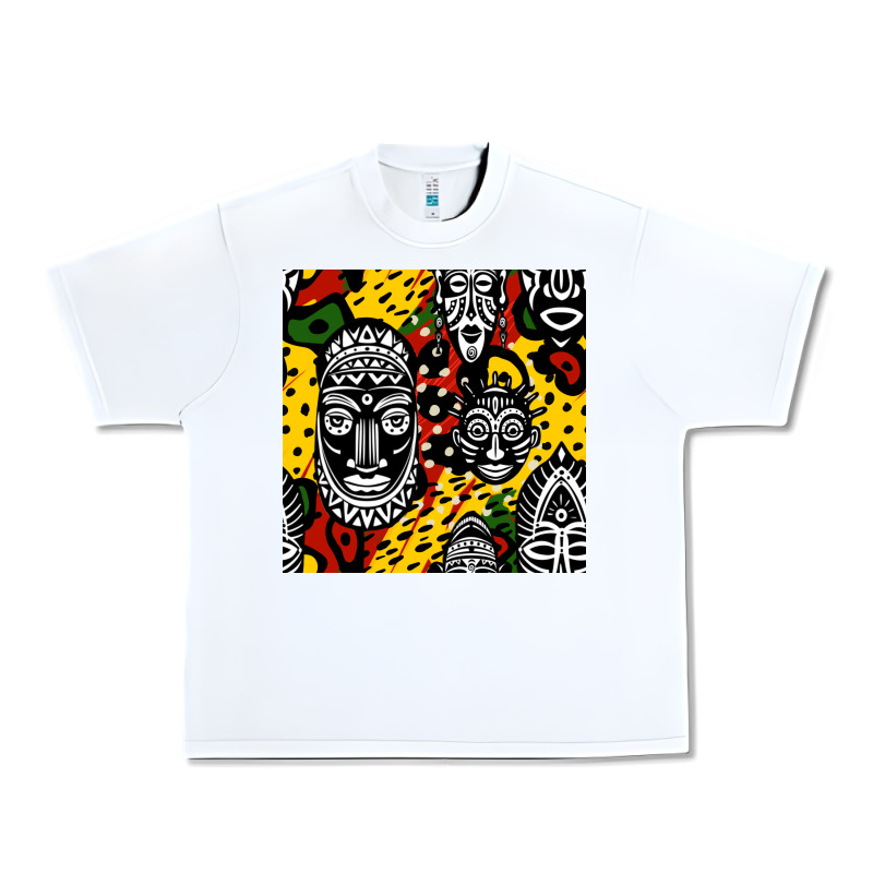 African Masks Colorful Seamless Pattern Urban Heavy Tee by BundleAndBundleShop | Teevron
