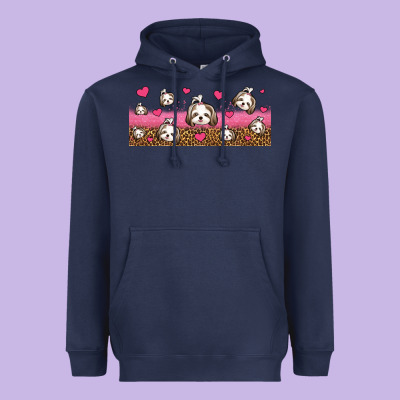 Shih Tzu Dogs Libbey Glass Heavyweight Hoodie Designed By Jasminsmagicworld
