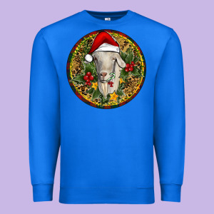 Christmas Goat Premium Sweatshirt Designed By Ranaportraitstore