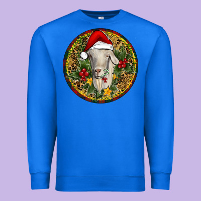 Christmas Goat Premium Sweatshirt Designed By Ranaportraitstore