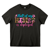 Asphalt half of my haert is deployed olivia Heavy Core Tee - OliviaCreatesArt