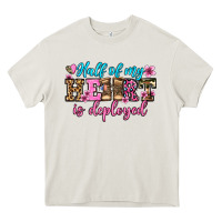 Cream half of my haert is deployed olivia Heavy Core Tee - OliviaCreatesArt