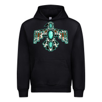 Black cowhide turquoise thunderbird Urban Hoodie - Jasminsmagicworld