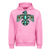 Fuchsia Pink cowhide turquoise thunderbird Urban Hoodie - Jasminsmagicworld