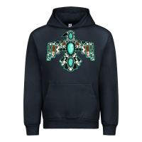 Navy cowhide turquoise thunderbird Urban Hoodie - Jasminsmagicworld