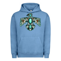 Pigment Pebble Blue cowhide turquoise thunderbird Urban Hoodie - Jasminsmagicworld