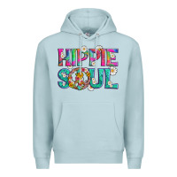 Blue Mist hippie soul with tie dye and flowers Premium Hoodie - Artiststas