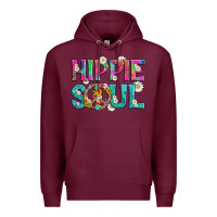 Burgundy hippie soul with tie dye and flowers Premium Hoodie - Artiststas