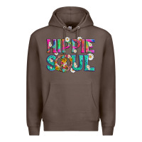 Coffee hippie soul with tie dye and flowers Premium Hoodie - Artiststas