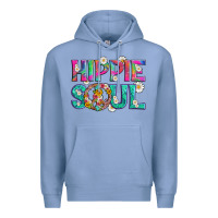Colony Blue hippie soul with tie dye and flowers Premium Hoodie - Artiststas