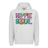 Dove Grey hippie soul with tie dye and flowers Premium Hoodie - Artiststas