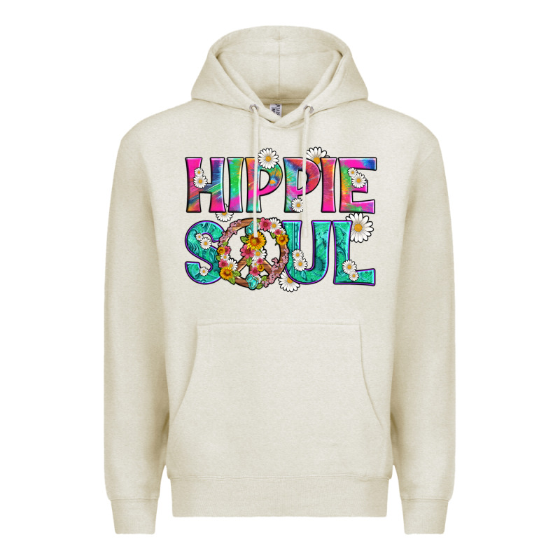 Hippie Soul With Tie Dye And Flowers Premium Hoodie by Artiststas | Teevron