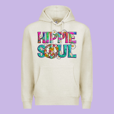 Hippie Soul With Tie Dye And Flowers Premium Hoodie Designed By Artiststas
