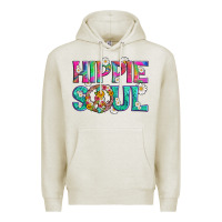 Oatmeal Heather hippie soul with tie dye and flowers Premium Hoodie - Artiststas