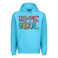 Ocean Blue hippie soul with tie dye and flowers Premium Hoodie - Artiststas