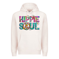 Pale Pink hippie soul with tie dye and flowers Premium Hoodie - Artiststas
