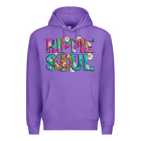 Purple hippie soul with tie dye and flowers Premium Hoodie - Artiststas