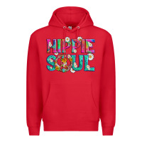 Red hippie soul with tie dye and flowers Premium Hoodie - Artiststas